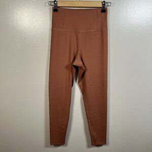 Girlfriend Collective Ribbed High Rise Leggings Size XS Brown Athletic Yoga